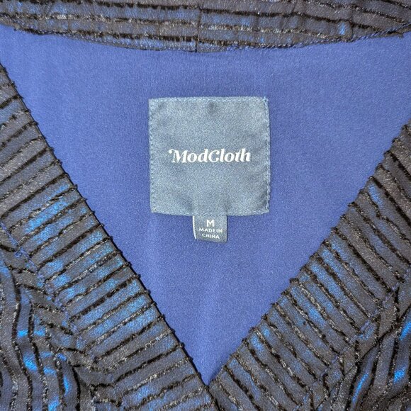 ModCloth | Your Time To Shine Maxi Dress in Blue & Black | Size Medium - Picture 4 of 14